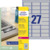 Typenschild-Etiketten, A4, 63,5 x 29,6 mm, 20 Bogen/540 Etiketten, silber