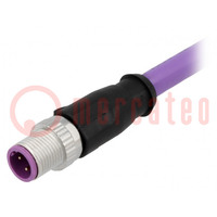 Connector: M12; stekker; PIN: 4; mannelijk; code B-Profibus; 1,5m