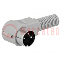 Connector: DIN; plug; male; PIN: 3; Layout: 180°; angled 90°