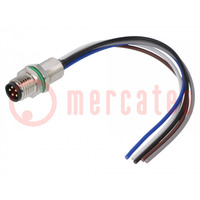 Connector: M8; male; PIN: 5; straight; for panel mounting; socket