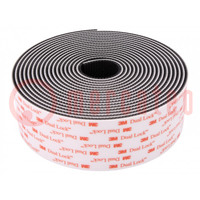 Tape: hook and loop; W: 50mm; L: 5m; Thk: 5.7mm; acrylic; black