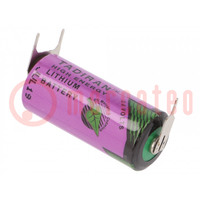 Batterij: lithium (LTC); 3,6V; 2/3AA; 1600mAh; niet-oplaadbaar