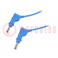 Connection cable; 32A; banana plug 4mm,both sides; Len: 2m; blue