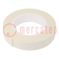 Tape: fixing; W: 25mm; L: 5.5m; Thk: 1mm; two-sided adhesive; white