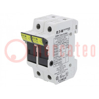 Fuse holder; 10.3x38mm; for DIN rail mounting; 30A; Poles: 2; IP20