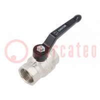 Mechanical ball valve; max.25bar; nickel plated brass; -15÷90°C
