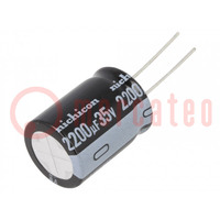 Capacitor: electrolytic; low ESR; THT; 2200uF; 35VDC; Ø18x25mm