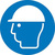 Znak nakazu, folia, 200 mm „Nakaz stos. ochrony głowy”