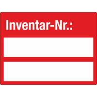 SafetyMarking Inventaretiketten Inventar-Nr. 4 x 3 cm, 500er Rolle, VOID-Folie Version: 03 - rot