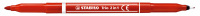 Filzstift und Fineliner in einem STABILO® Trio® 2 in 1, feine Spitze (0,5 mm) + breite Spitze (2 mm), rot, CE