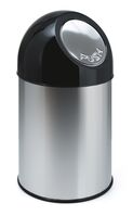 Abfallbehälter mit Druckdeckel 30 Liter, VB 460001, Edelstahl, Schwarz