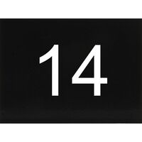 Produktbild zu Targhetta numerica autoadesiva, 40 x 30 mm, tipo 14, plastica nero lucido