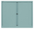 Bisley Rollladenschrank EuroTambours, 2 Fachböden, 2,5 OH, B 1200 mm, Korpus silber, Rollladen silber