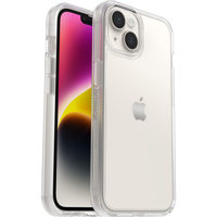 OtterBox Symmetry Clear Case for iPhone 14 Plus, Shockproof, Drop proof, Protective Thin Case, 3x Tested to Military Standard, Antimicrobial Protection, clear, No Retail Packaging
