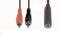 e+p B 16 Audio-Kabel 0,2 m 2 x RCA 6.35mm Schwarz
