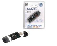 LogiLink Cardreader USB 2.0 Stick external for SD/MMC card reader Black