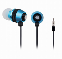Gembird MHS-EP-002 headphones/headset Wired In-ear Calls/Music Black, Blue