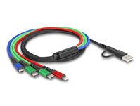 DeLOCK 87035 USB kábel 1,2 M USB 2.0 USB A/USB C USB C/Micro-USB B/Lightning Fekete, Kék, Zöld, Vörös