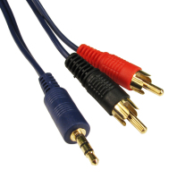 Cables Direct 3.5mm - 2xRCA, 10m audio cable Blue