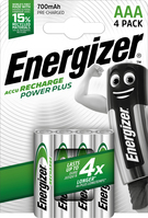 Energizer Accu Recharge Power Plus 700 AAA BP4 Batteria ricaricabile Mini Stilo AAA Nichel-Metallo Idruro (NiMH)