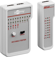 Goobay 31961 Testgerät für Stimme/Daten/Video (VDV) HDMI-/Mini-HDMI-Kabeltester Weiß Kontinuitätsprüfung