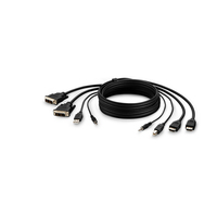 Belkin F1DN2CCBL-DH10t toetsenbord-video-muis (kvm) kabel Zwart 3 m