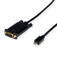 Value 11995808 VGA kábel 3 M Mini DisplayPort VGA (D-Sub) Fekete
