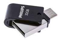 Philips FM32DA148B/00 unidad flash USB 32 GB USB Type-A / Micro-USB 2.0 Negro, Plata