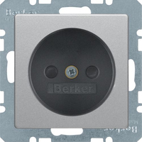 Berker 6167336084 Steckdose Aluminium, Schwarz