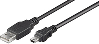 Microconnect USBAMB510 kabel USB 10 m USB 2.0 USB A Mini-USB B Czarny