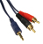 Cables Direct 3.5mm - 2xRCA, 5m audio cable Blue