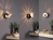 Einflammige LED Wandleuchte BLOOM aus Metall in Blattsilber mit Blumen Motiv