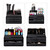 Relaxdays Make Up Organizer klein, 2-teilige Schminkaufbewahrung mit Schubladen, stapelbares Kosmetikregal, schwarz