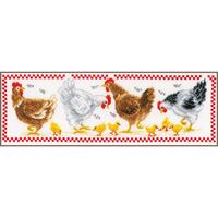 Counted Cross Stitch Kit: Chickens