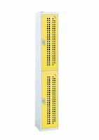 Perforated Door Locker - 2 Door - 380mm x 380mm - Yellow