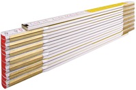 STABILA Holz-Gliedermaßstab Type 617/11, 3 m, weiß/gelbe metrische Schnellablese-Skala
