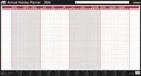Sasco 2024 Annual Holiday Year Wall Planner with wet wipe pen & sticker pack, Black & Red, Poster Style 2410230 [Each]