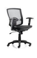 Palma Chair Black Mesh Back Black With Arms OP000104