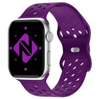 NALIA Breathable Bracelet Silicone Smart Watch Strap compatible with Apple Watch Strap SE & Series 8/7/6/5/4/3/2/1, 38mm 40mm 41mm, Fitness Watch Band, Men & Women Dark Purple