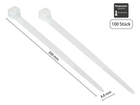 kabelmeister® Kabelbinder 300 mm x 4,8 mm, transparent, UL, -40 °C bis +85 °C, 100 Stück