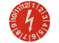 Elektro-Prüfplakette, 1 bis 12, Ø 15 mm, Vinyl, 9-1768035-1