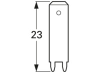Flachstecker, 6,3 x 0,8 mm, L 23 mm, unisoliert, gerade, 3866M.68