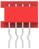 Buchsenleiste, 4-polig, RM 1.27 mm, abgewinkelt, rot, 7-215460-4