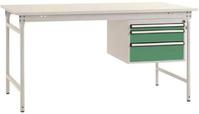 Manuflex BB5261.6011 Komplett BASIS oldalsó asztal melamin tetejével + háztartással, szélesség x magasság: 1000 x 800 x 780 mm Rezedazöld (RAL 6011)