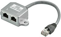 Cable splitter (Y-adapter) Y-ADAPTER RJ45 - 2x RJ45 M/F (network doubler), pinout: 2x CAT 5 Ethernet shielded Netzwerkkabel