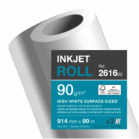 Inkjetpapier-Rolle satiniert 914mm x 90m 90g/qm weiß