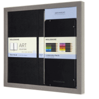 Skizzenbuch-Set Aquarell Large A5 52 Blatt Hardcover schwarz + Aquarellstifte