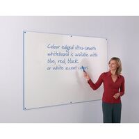 WriteOn® coloured edge whiteboards - 1200 x 1500, blue edge