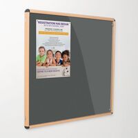 Shield® light oak effect tamperproof slimline lockable office noticeboards