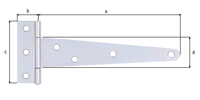 Kistenband, disp., Scharnier LxB 70x22,5, Band LxB 150x33 mm